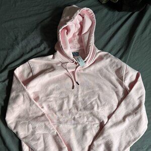 J. Crew Garment Dyed French Terry Hoodie Sweatshirt PINK Medium $89.50